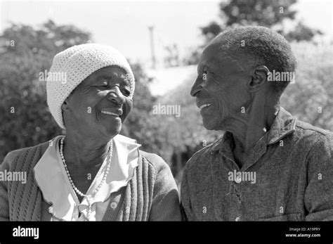 Happy Old Couple Black And White