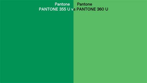 Pantone 355 U Vs Pantone 360 U Side By Side Comparison