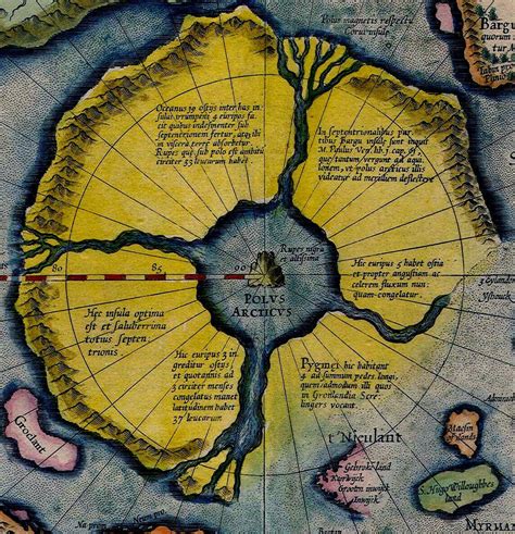 Flat Earth Map North Pole Septentrionalium Terrarum Art Poster