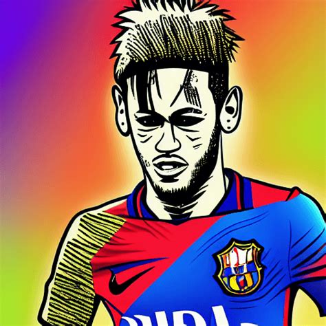 Neymar Cartoon Character Soccer Player · Creative Fabrica