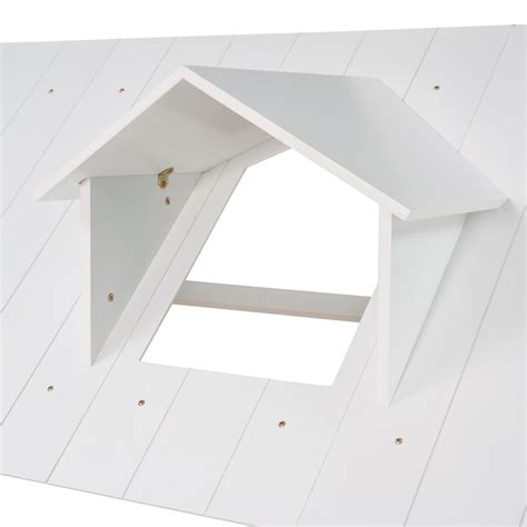 BESTCOSTY White Canopy Full Bed with Playhouse Design for Kids LP000LJW186AAK-ZY at Lowes.com