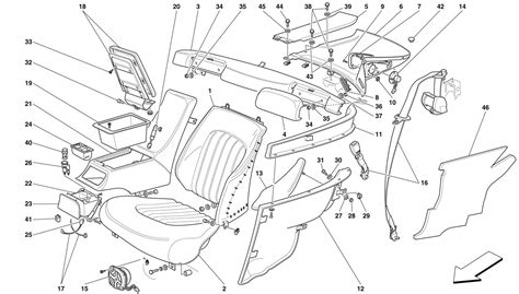 Rear Seats And Seat Belts Classic Ferrari Parts Schematics