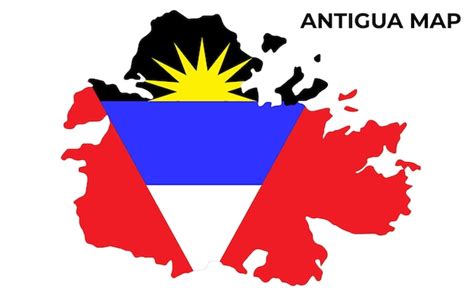 Premium Vector Antigua National Flag Map Design Illustration Of