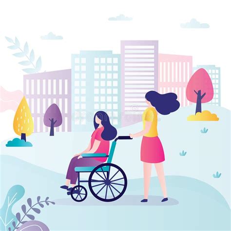 Kid Girl Help Blind Friend Cross Road Stock Illustration Illustration