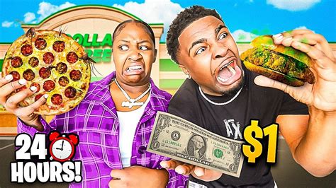 Eating Only Dollar Store Food For Hours Challenge Youtube