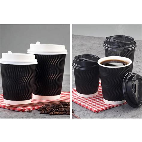 50 Stuks Wegwerp Koffie Kopjes Isolatie Takeaway S Vicedeal