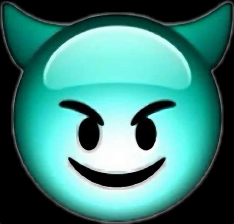 Download Glowing Teal Devil Emoji