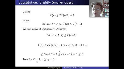 Recurrence Relations Substitution Method Part 2 Improved Version Link In Comments Youtube