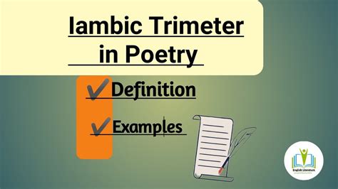 What is an iambic trimeter in poetry? Definition & examples # ...