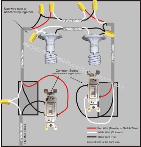 Three Way Switch Two Lights Wiring Diagram