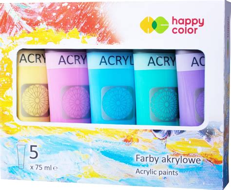 Zestaw Farb Akrylowych Szt X Ml Mix Pastel Happy Color Happy