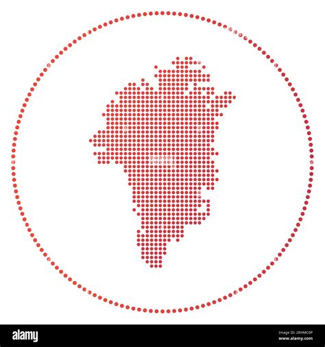 Greenland Digital Badge Dotted Style Map Of Greenland In Circle Tech