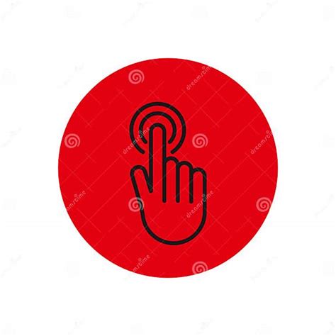 Touch Screen Or Touchscreen Finger Hand Press Or Push Vector Icon Stock