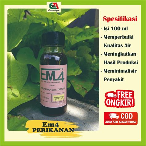 Jual EM4 Perikanan Dan Tambak Repack 100 Ml Shopee Indonesia