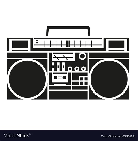 Vintage radio cassette player Royalty Free Vector Image