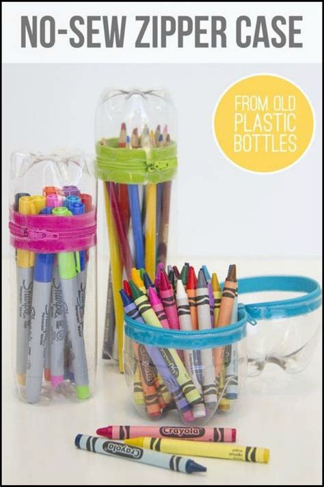 Make A Cute Pencil Case Out Of Your Empty Plastic Soda Bottles Plastic Bottle Crafts Bottle