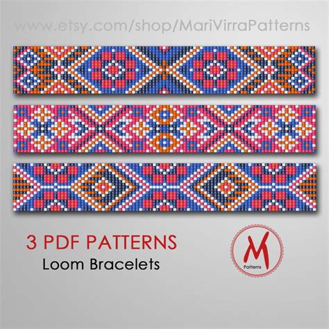 Verbena Set Loom Bead Patterns For Bracelets Set Of Etsy