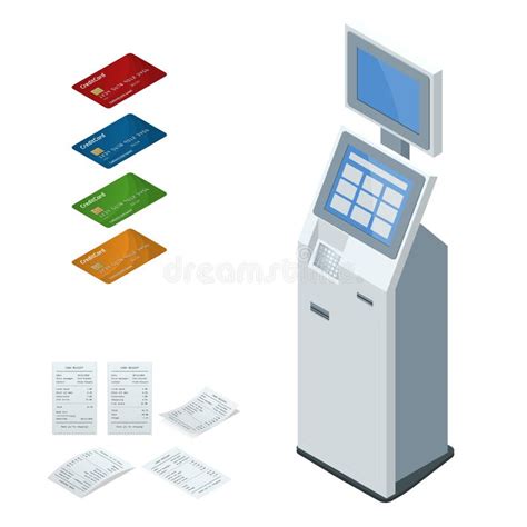 Isometric Set Vector Online Payment Systems And Self Service Payments