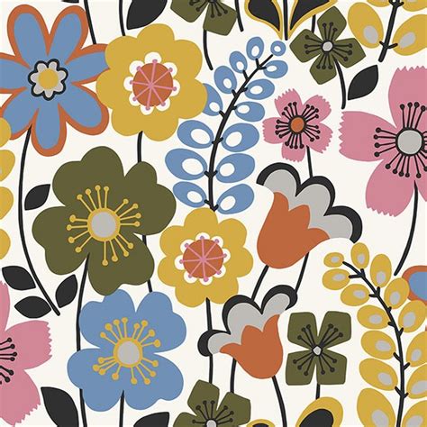 2903-25825 Wallpaper | Piper Multicolor Retro Boho Floral Wallpaper