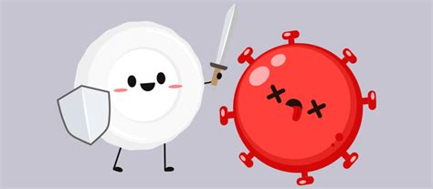 White Blood Cells Fighting Infection Cartoon