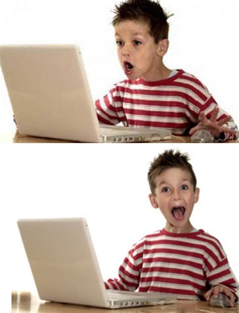 Excited Computer Kid Blank Template Imgflip