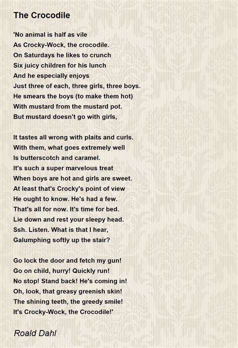 The Crocodile The Crocodile Poem By Roald Dahl