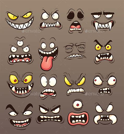 Monster Faces by memoangeles | GraphicRiver