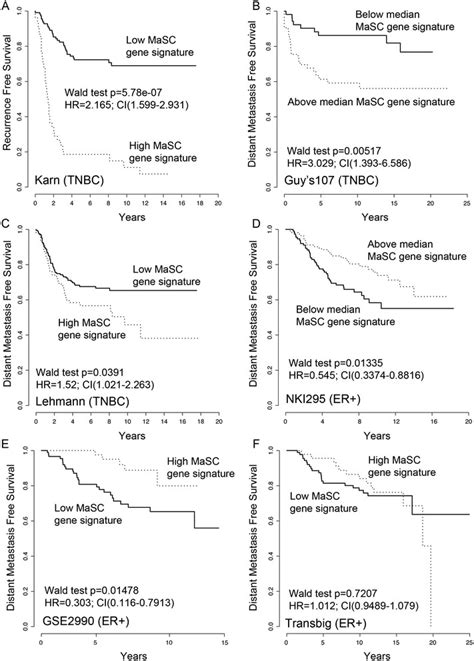 The MaSC Gene Signature Predicts A Significantly Shorter DMFS In TNBC