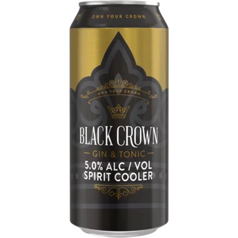 Black Crown Gin And Tonic Can 440ml Agrimark