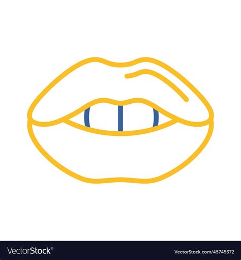 Woman Red Lips Icon Female Mouth Shape Royalty Free Vector