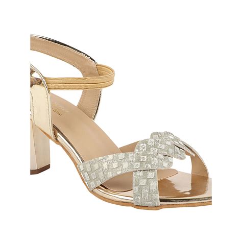 Buy Shoetopia Gold Toned Block Heels Online