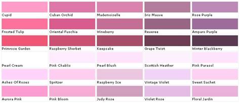 Valspar Pinks Pink Paint Colors Shades Of Pink Names Old Rose Color