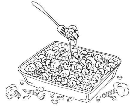 Macaroni And Cheese Coloring Page Coloring Home