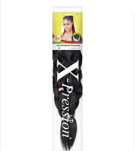 Xpression Lagos Braid Pre Pulled Hair Extension 36″ And 44″ Pack Colour 1b Natural Black