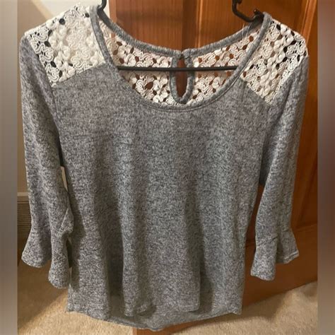 Nobo Tops Nobo Gray And White Long Sleeve Poshmark