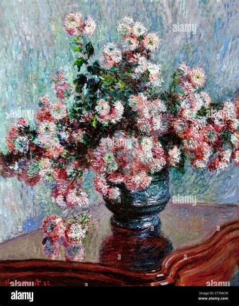 Chrysanthemums 1882 Claude Monet 1840 1926 France French Stock Photo