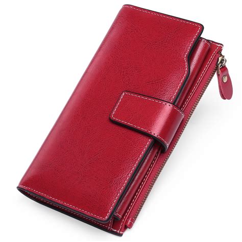 Sendefn Womens Genuine Leather Wallet With Rfid Blocking Zipper