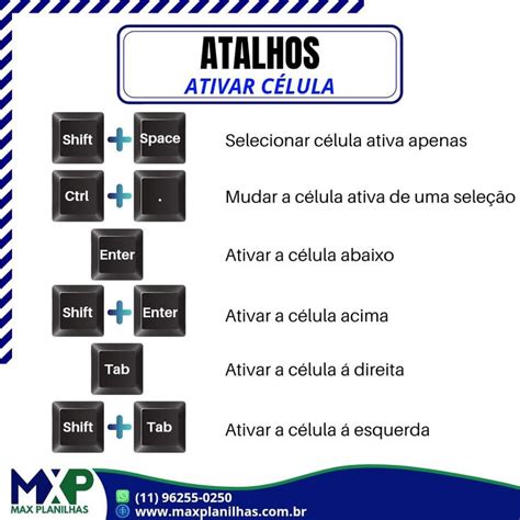 Atalhos De Excel C Lula Aula De Excel Dicas Planilhas