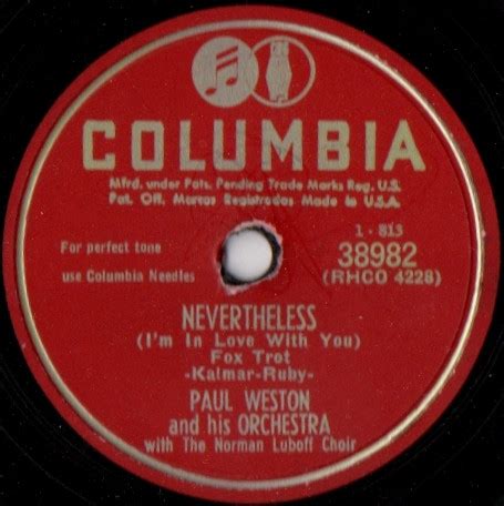 Paul Weston And His Orchestra With The Norman Luboff Choir