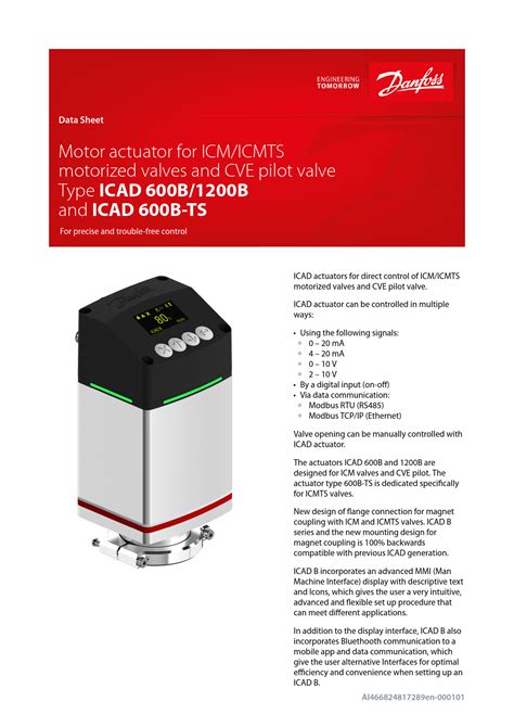 Danfoss Icad A Ts Motor Operated Valve Installation Guide