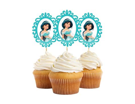 Princess Jasmine Cupcake Toppers Aladdin Toppers Jasmine Birthday