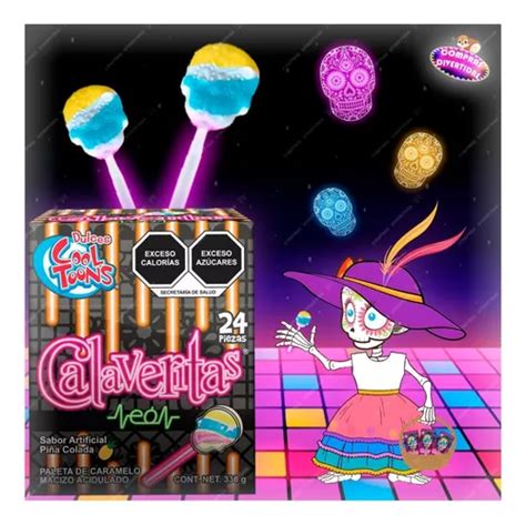 Busca Paletas Calaveras Neon Cool Toons Pzas Varita Luminosa A La