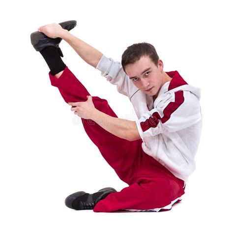 Disco Dancer Showing Some Movements Against Isolated White Background