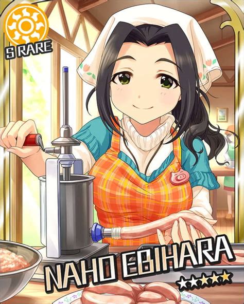 Safebooru Bandana Black Hair Character Name Ebihara Naho Green Eyes Grinder Idolmaster