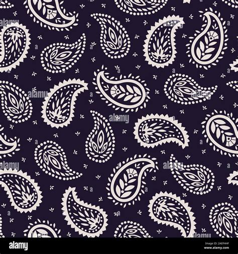 Traditional Black And White Paisley Vector Seamless Pattern Hand Drawn