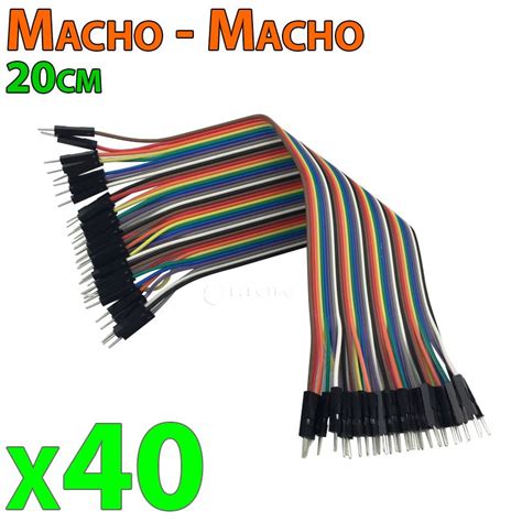 40 Cables Jumper Protoboard De 20cm Macho Macho Cable Jumpers