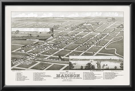 Madison SD 1883 - Vintage City Maps