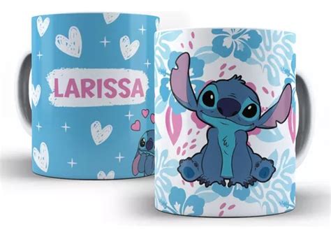 Caneca Personalizada Stitch Lilo E Stitch Azul Nome Parcelamento