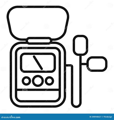 Defibrillator Assistance Icon Outline Vector Medical Aid Help Stock