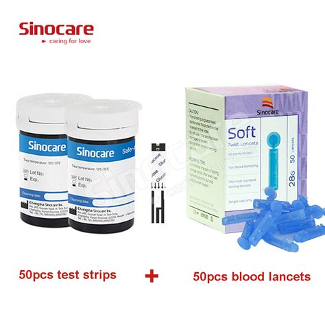 Sinocare Blood Glucose Meter Pcs Strips Packed Test Strips Blood